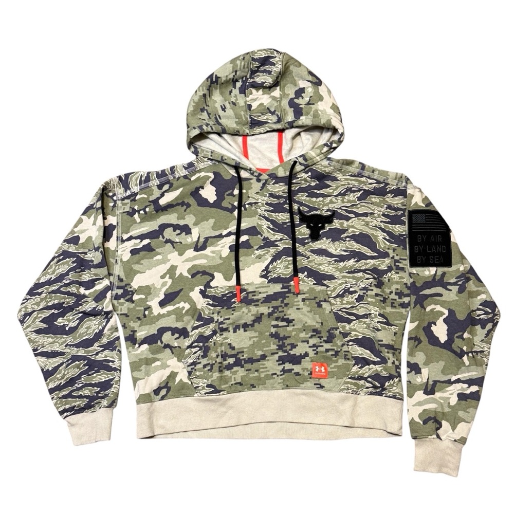 Under Armor Women's Size Medium Hoodie Project Rock Veterans Green Camo